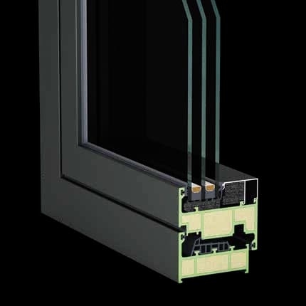 FD90 full-FRP 90 Series cold-climate casement window section