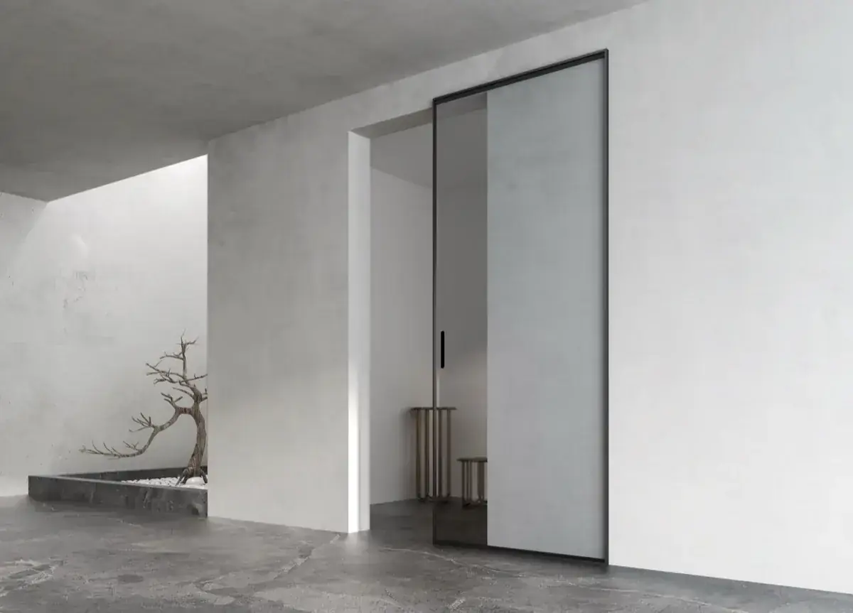 PINDÉ Perfect System Top-Hung Concealed-Track Door — aluminium interior door or partition